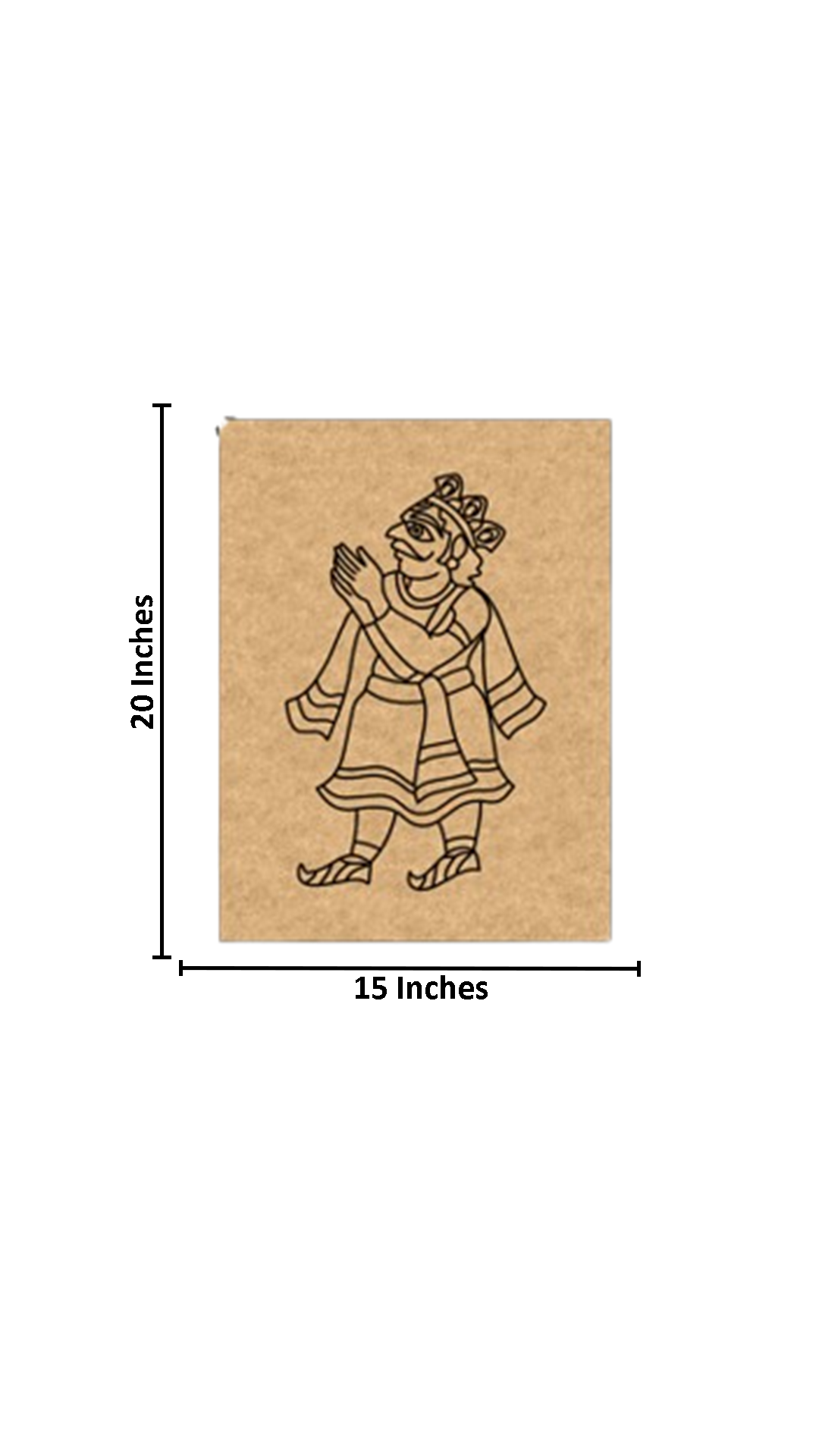 Traditional painting design printed on MDF board for DIY art and craft projects with size