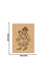 Traditional painting design printed on MDF board for DIY art and craft projects with size