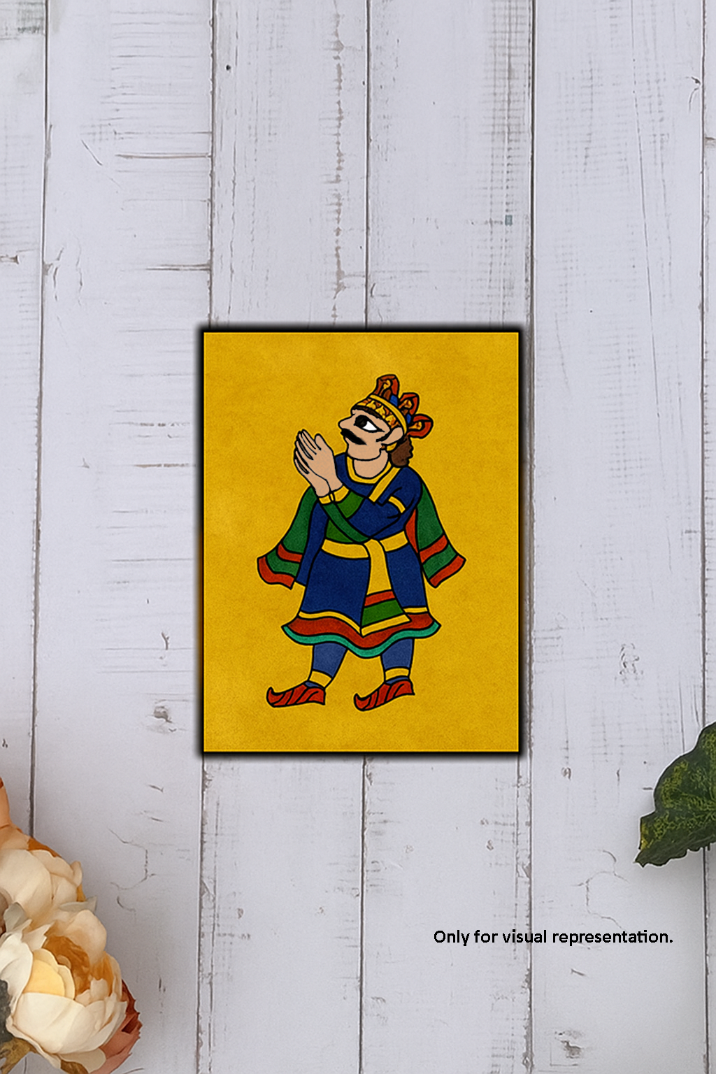 Painted-Traditional painting design printed on MDF board for DIY art and craft projects, hanging on wall