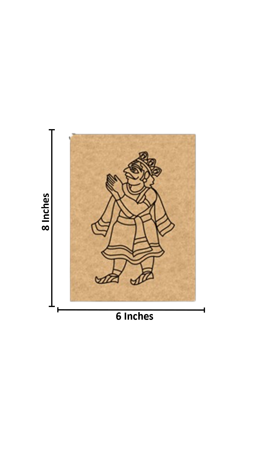 Traditional painting design printed on MDF board for DIY art and craft projects with size