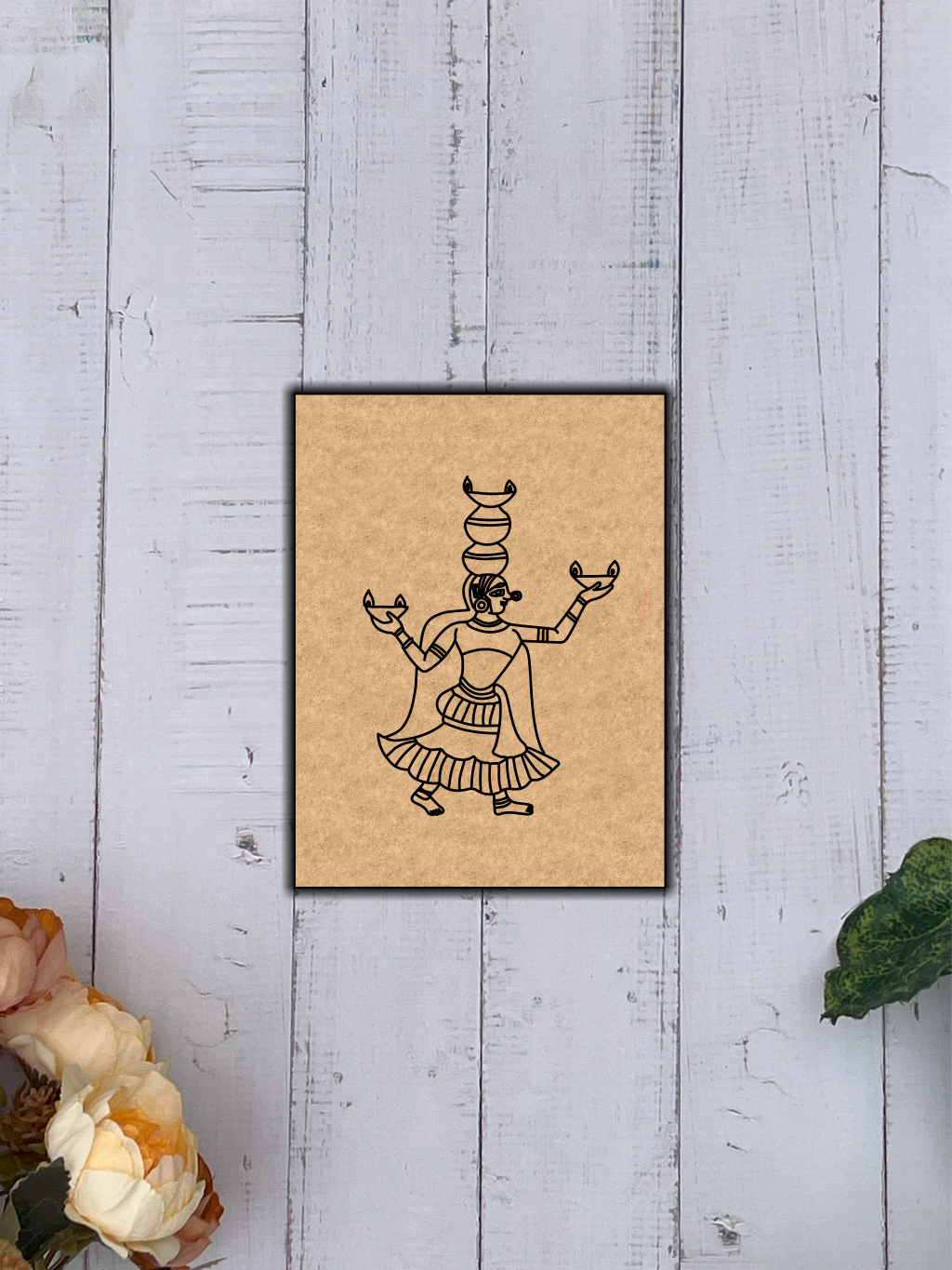 Rajasthani folk dancer MDF board for DIY painting