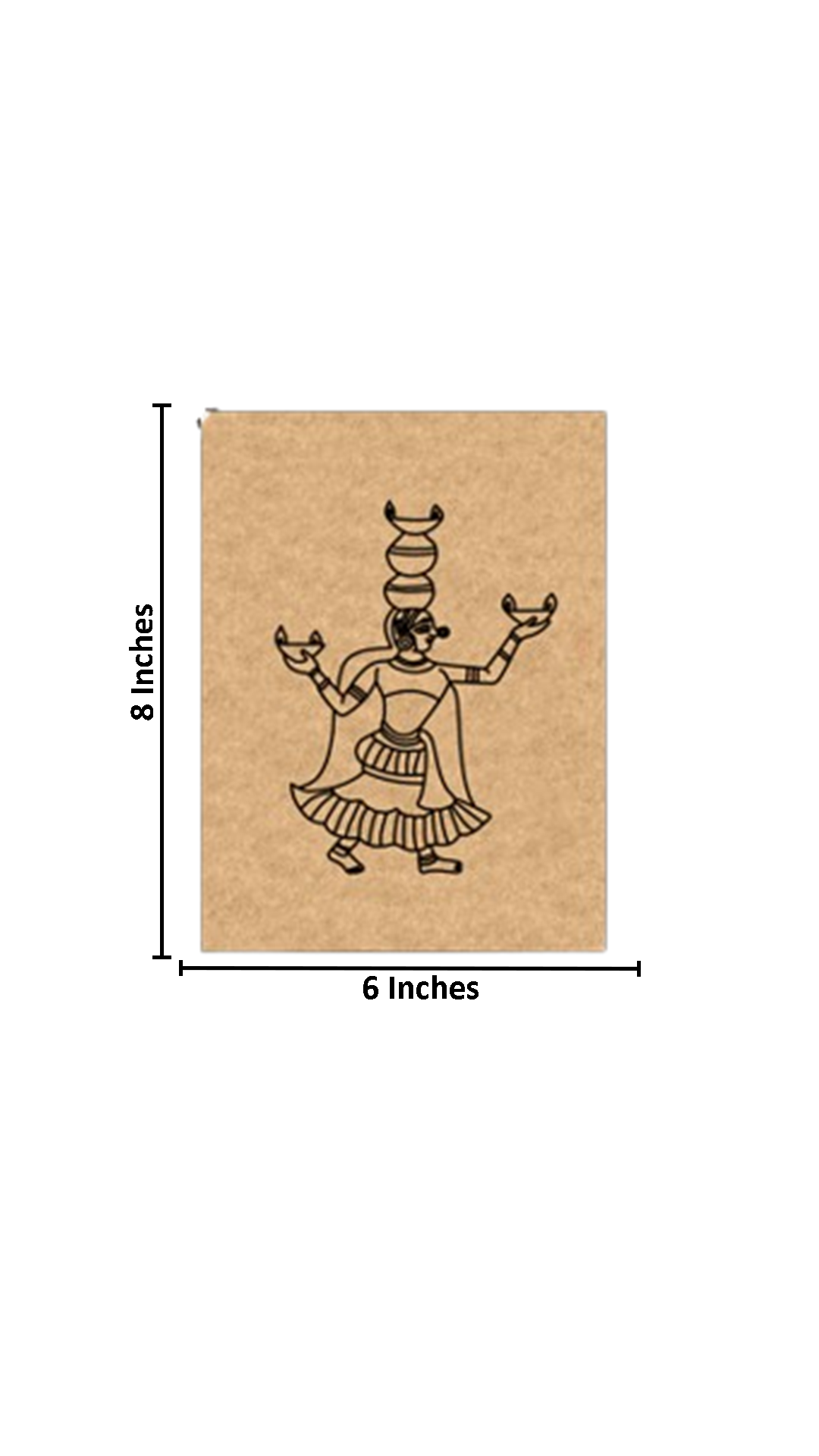 Rajasthani folk dancer MDF board for DIY painting with size