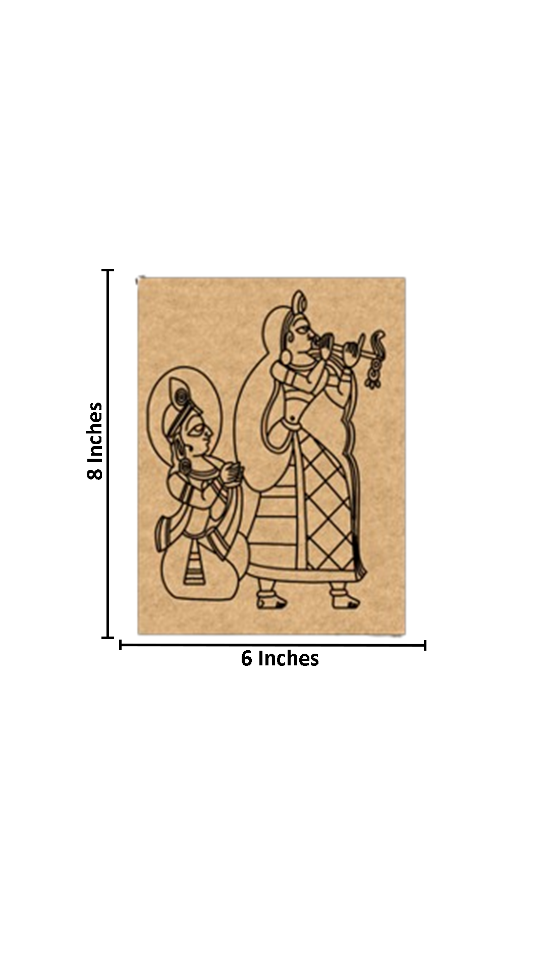 Radha Krishna MDF board for DIY painting with size