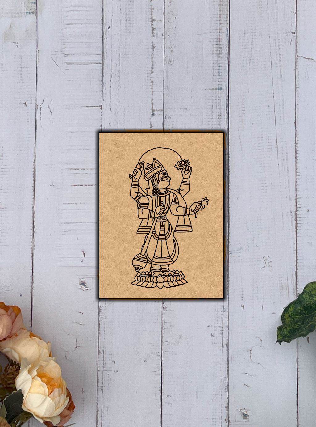 Religious painting MDF craft base for pooja room décor