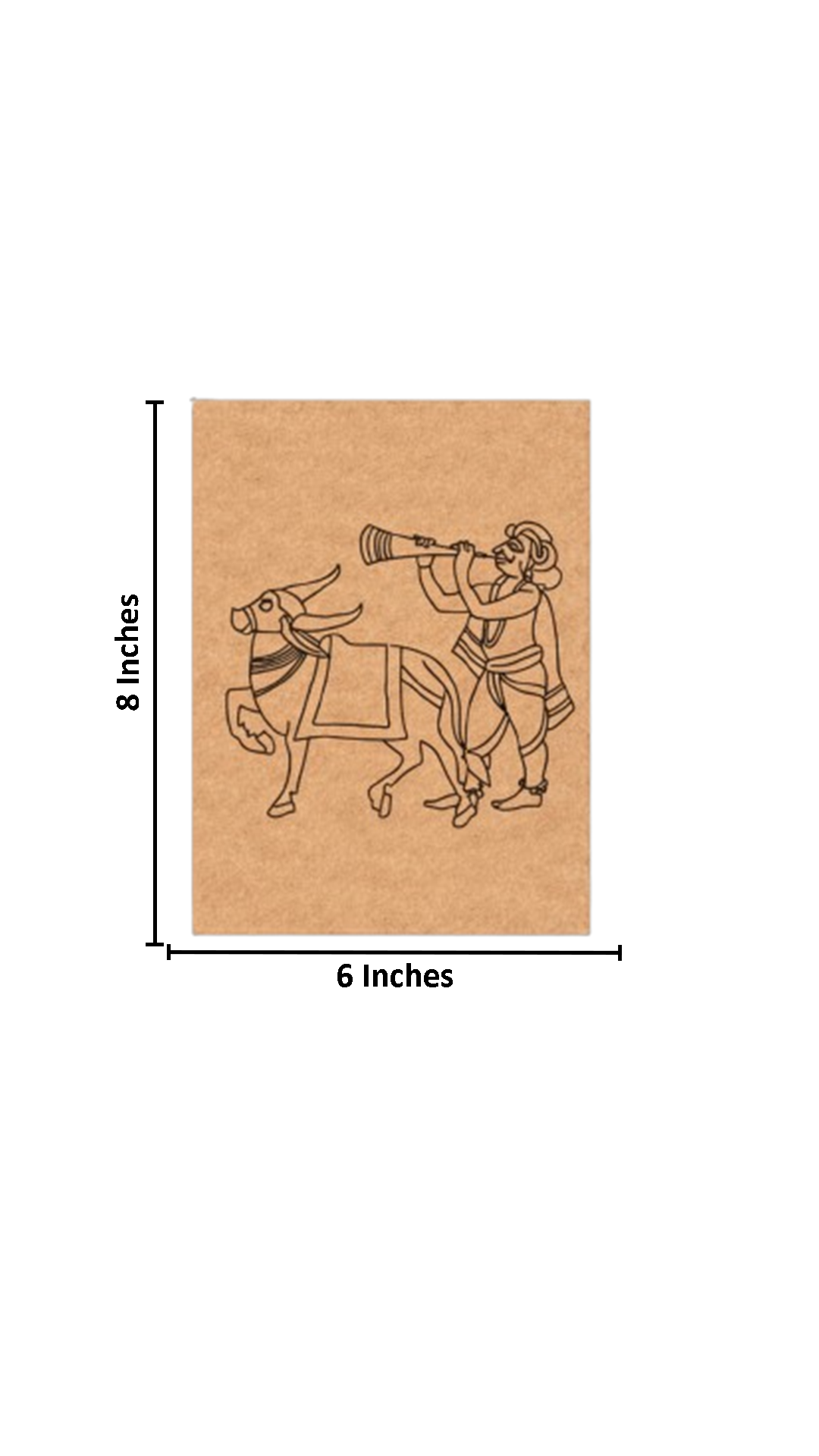 Traditional Painting MDF DIY Art Base with Indian Village Artwork with size 