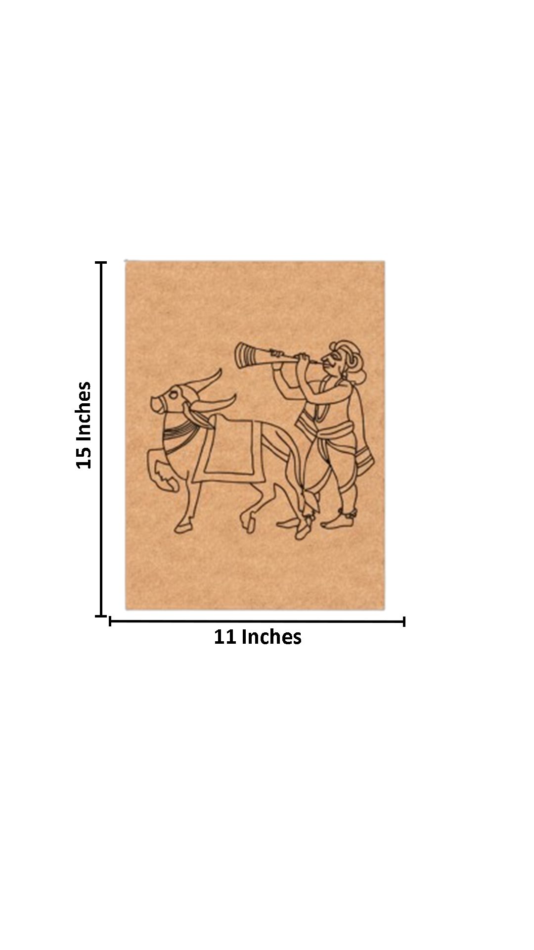 Traditional Painting MDF DIY Art Base with Indian Village Artwork