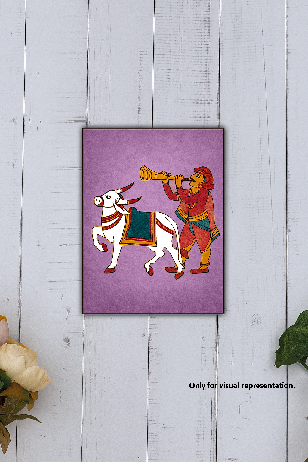 Traditional Painting MDF DIY Art Base with Indian Village Artwork coloured 