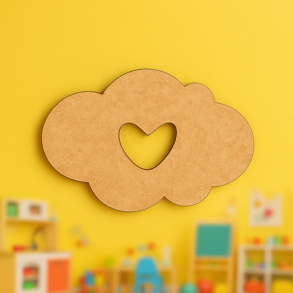 DIY MDF Cloud Heart Cutout for Painting & Wall Decor