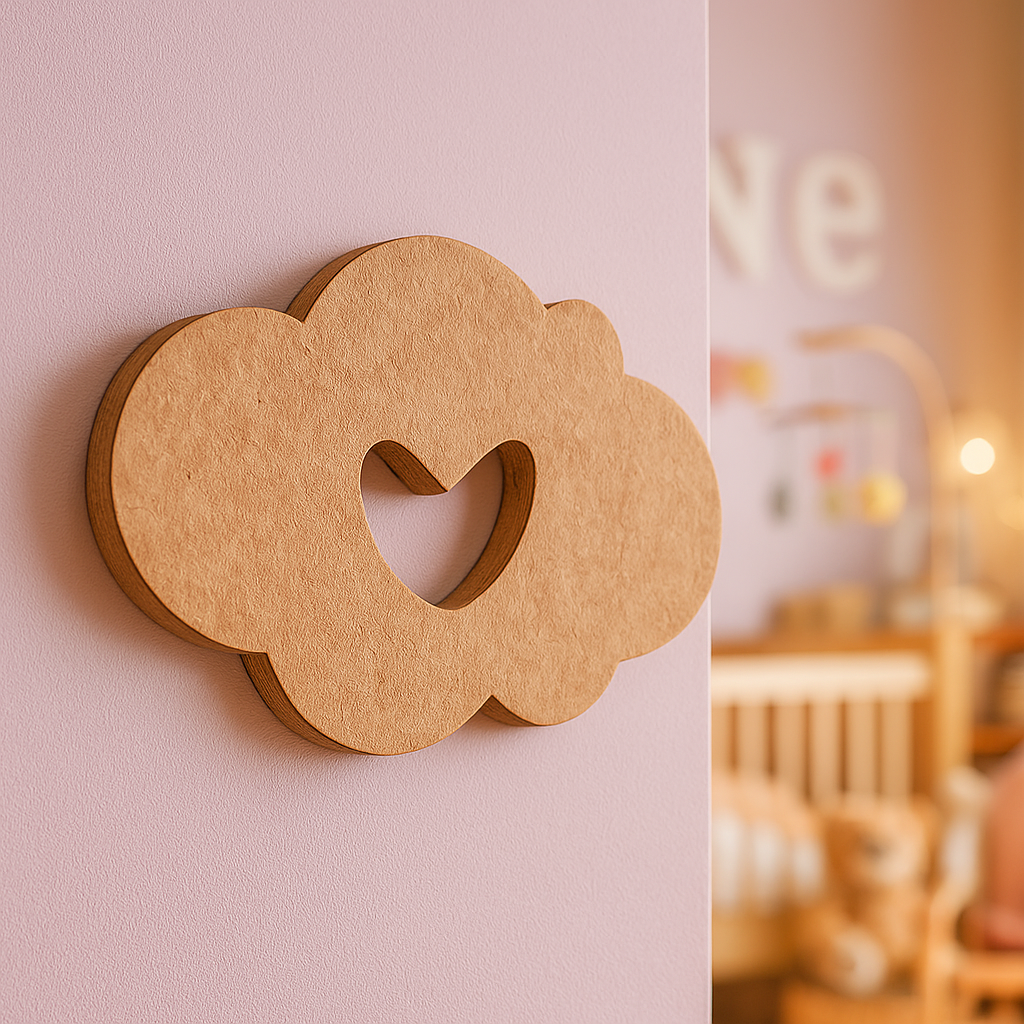 DIY MDF Cloud Heart Cutout for Painting & Wall Decor