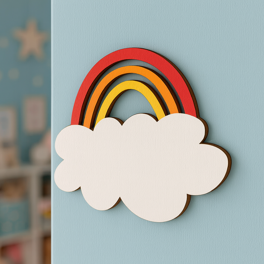 DIY MDF Cloud with Rainbow Cutout for Nursery & Kids Decor