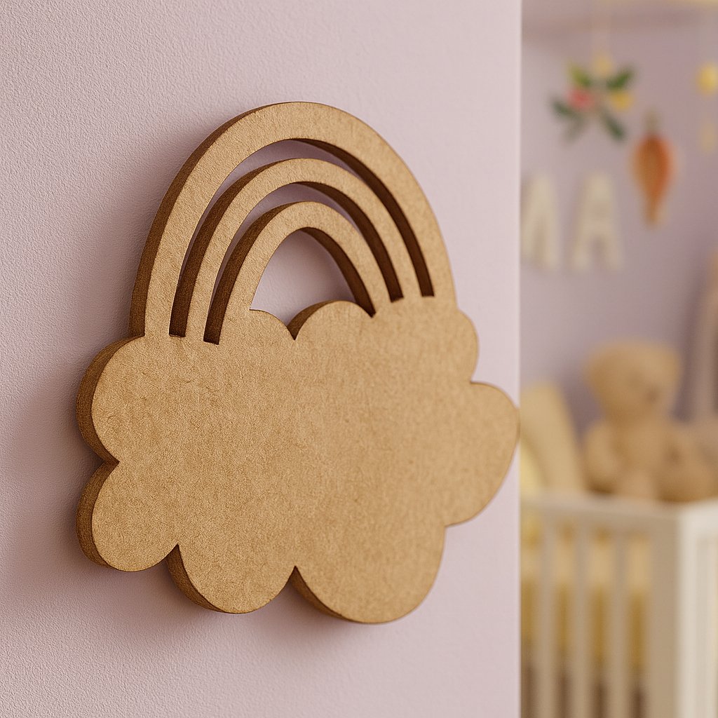 DIY MDF Cloud with Rainbow Cutout for Nursery & Kids Decor
