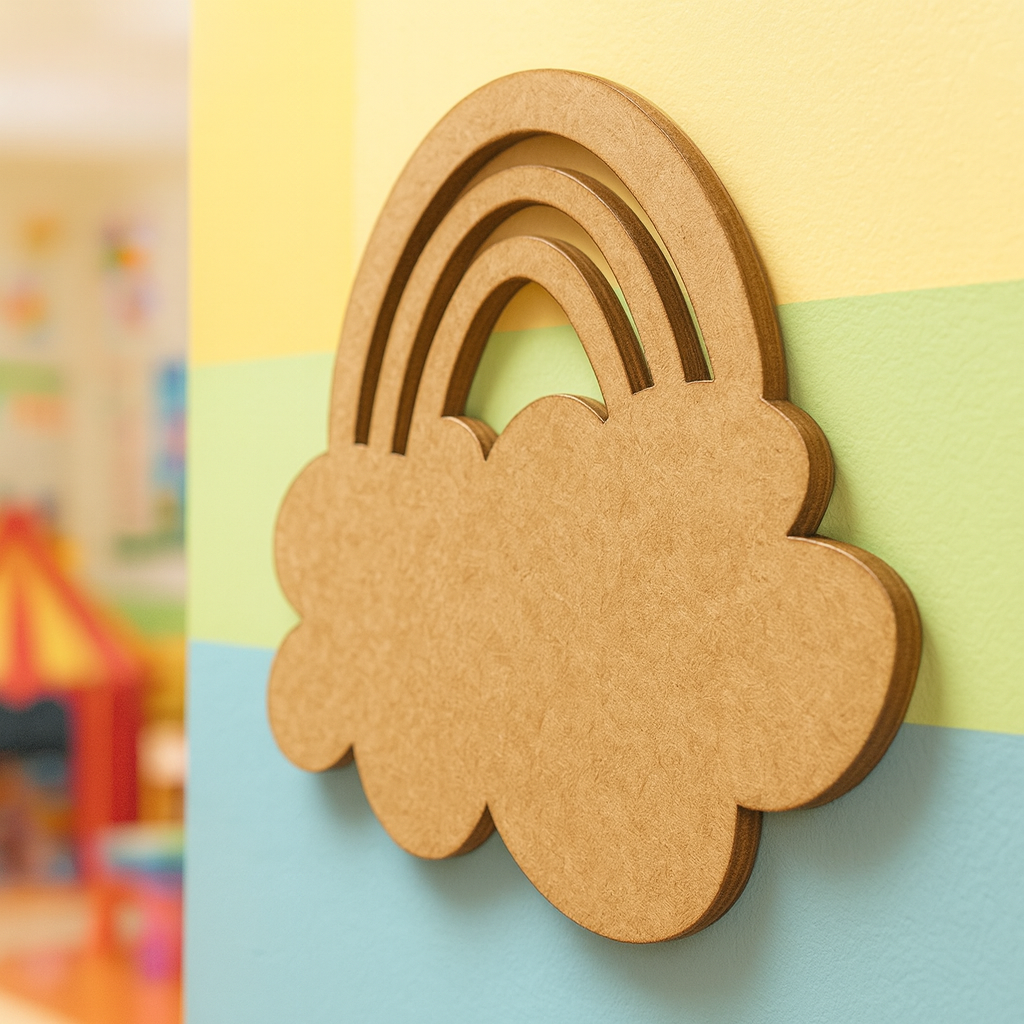 DIY MDF Cloud with Rainbow Cutout for Nursery & Kids Decor
