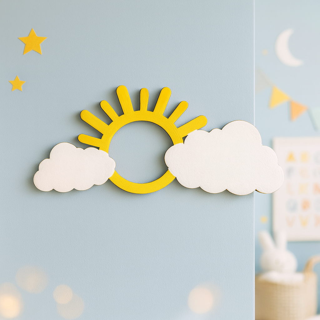 DIY MDF Sun & Cloud Cutout for Kids Room & Nursery Decor