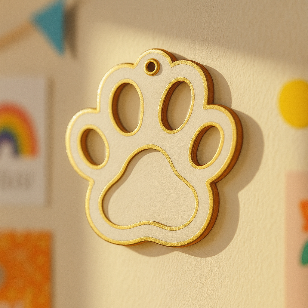DIY MDF Paw Print Cutout for Kids & Pet Room Decor