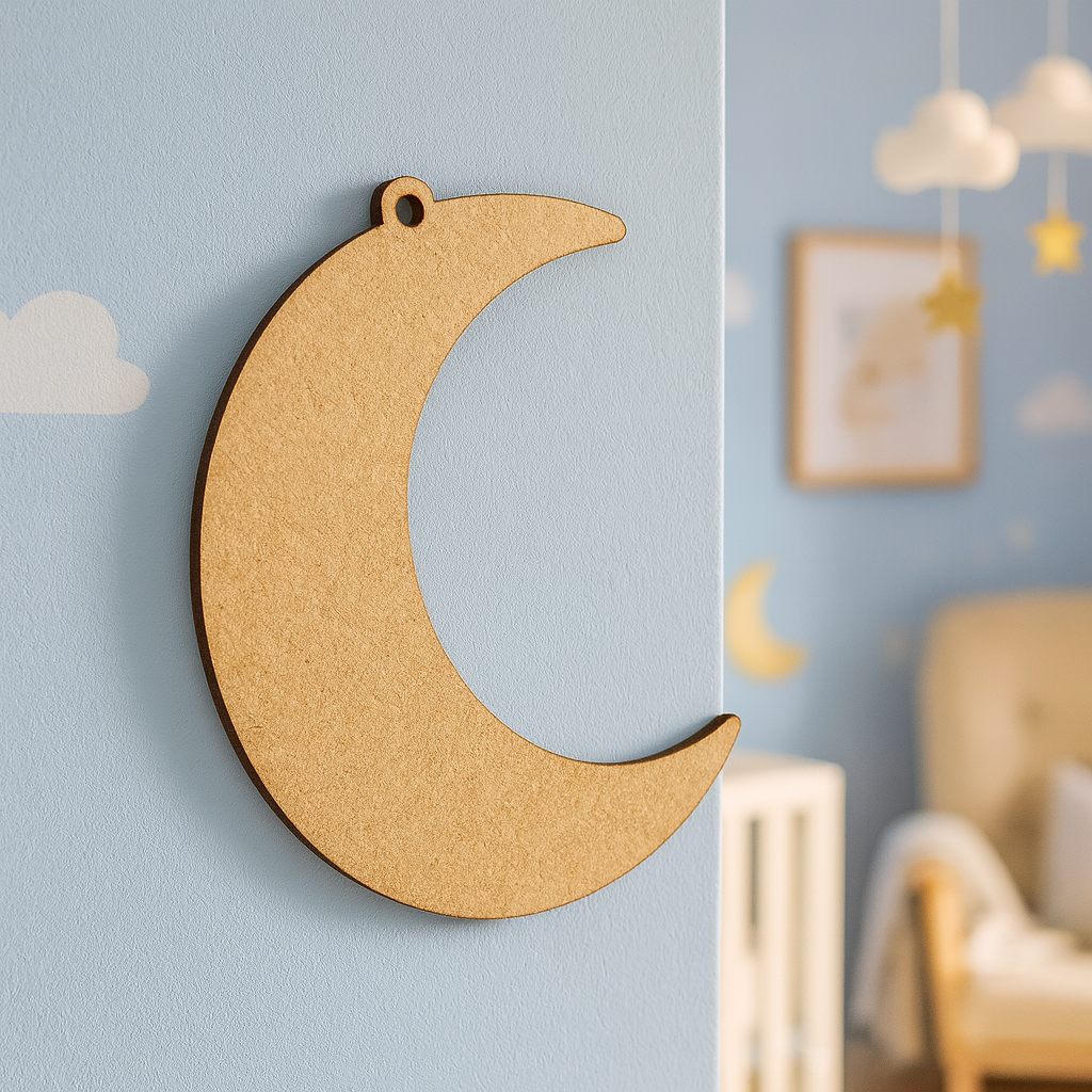 DIY MDF Crescent Moon Cutout for Nursery & Wall Decor