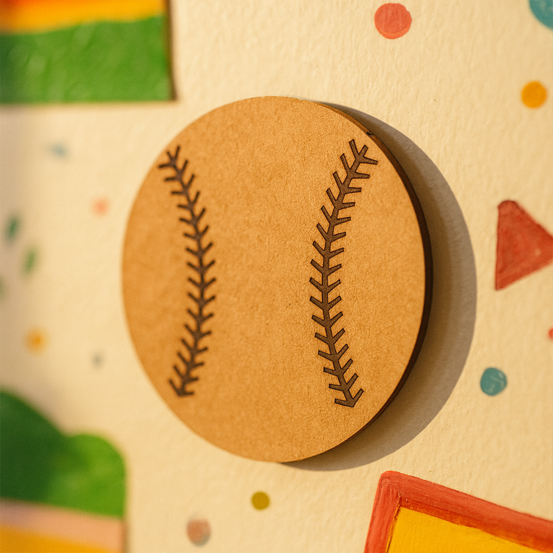 DIY MDF Baseball Cutout for Sports & Kids Room Decor