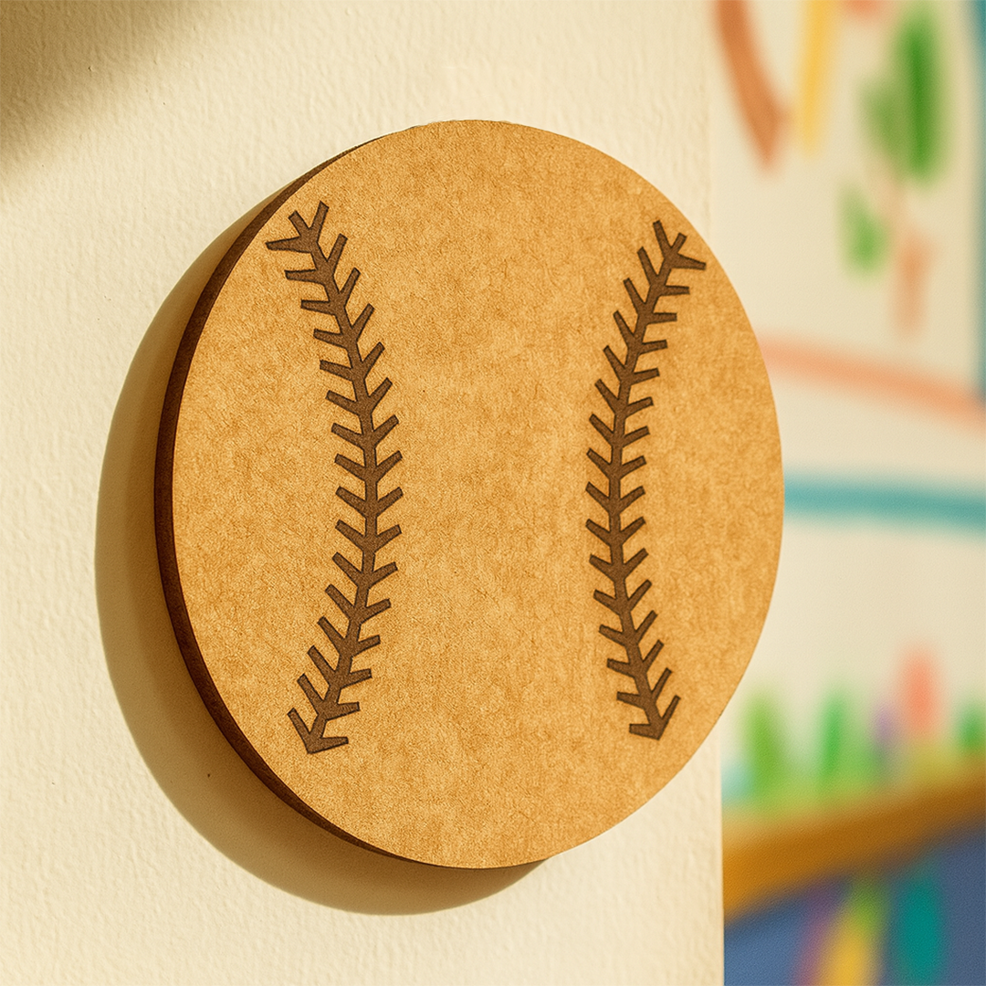 DIY MDF Baseball Cutout for Sports & Kids Room Decor
