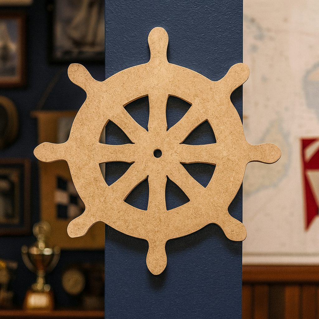DIY MDF Ship Wheel Cutout for Nautical Decor Crafts