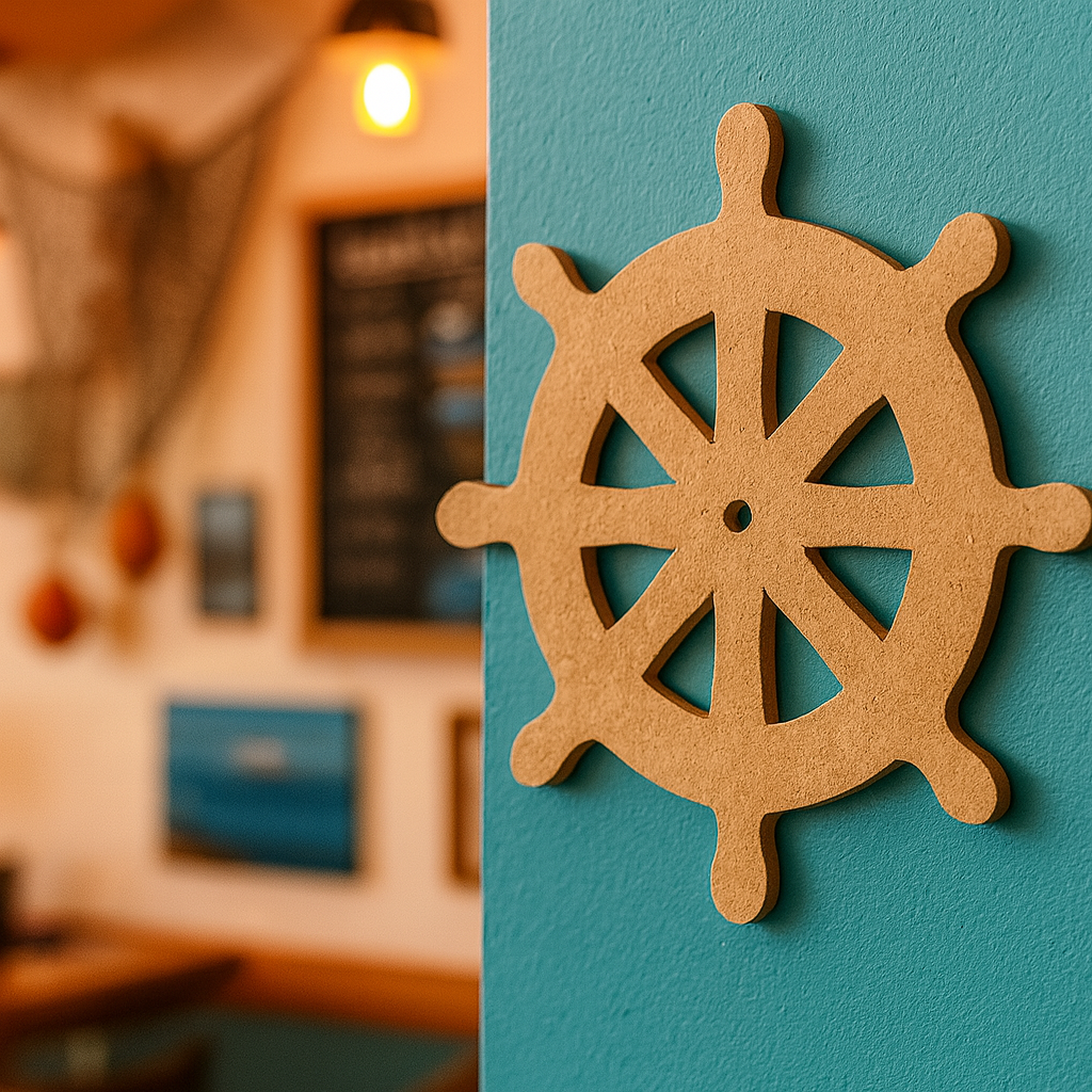 DIY MDF Ship Wheel Cutout for Nautical Decor Crafts