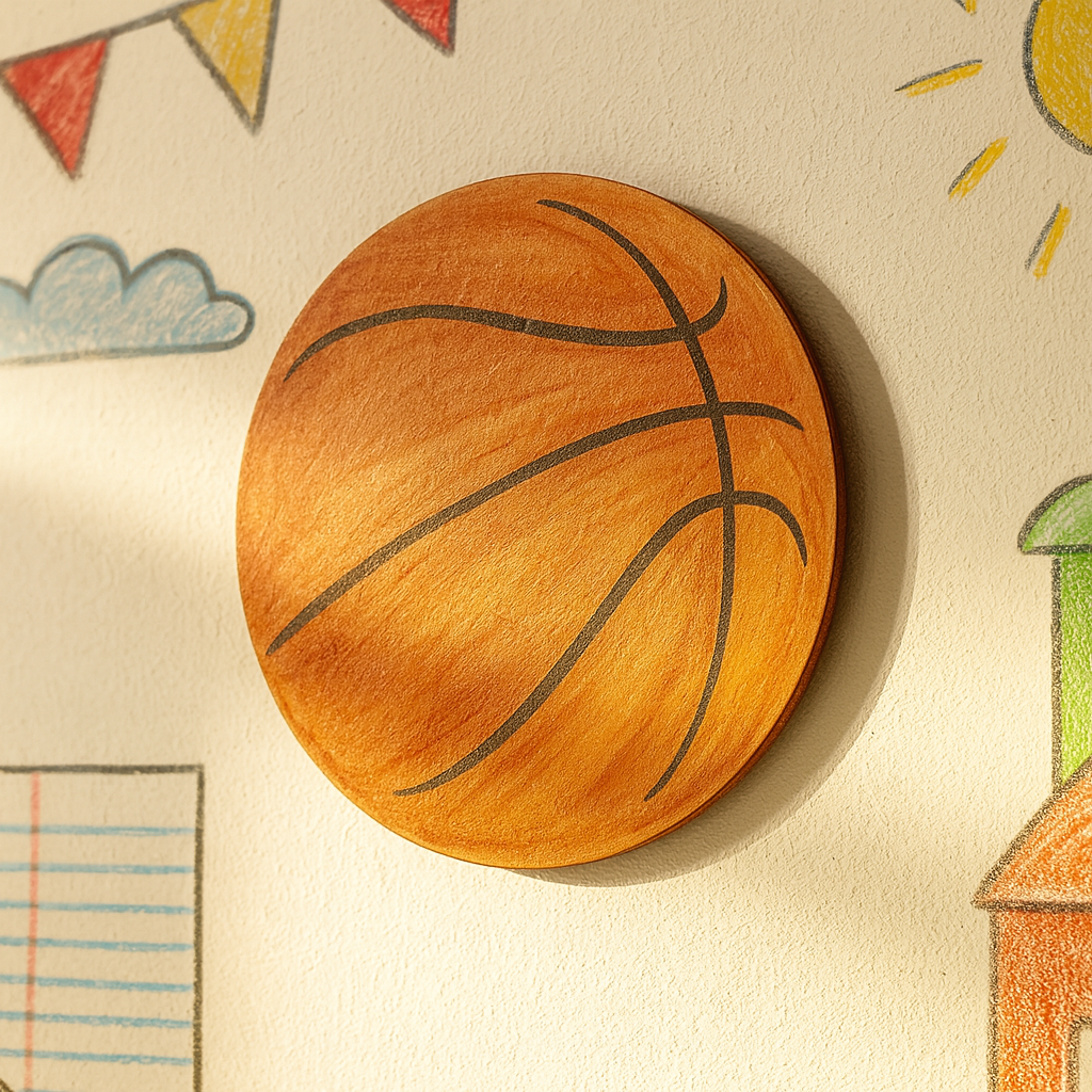 DIY MDF Basketball Cutout for Sports Decor Crafts