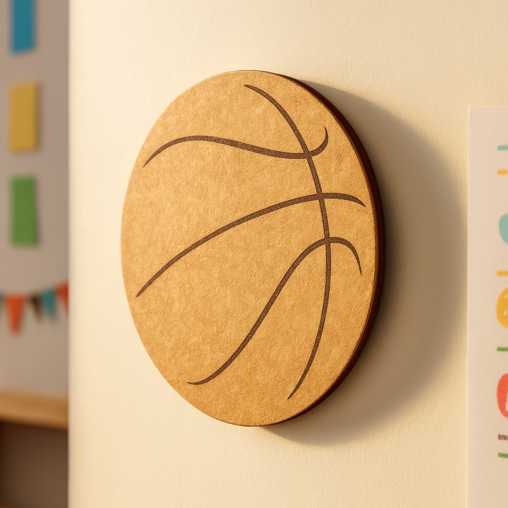DIY MDF Basketball Cutout for Sports Decor Crafts