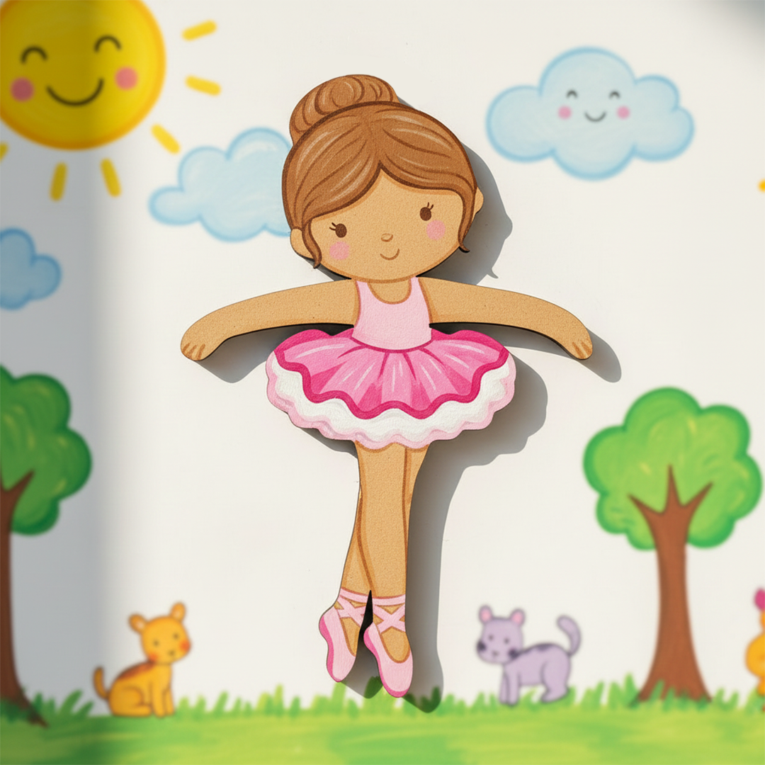 DIY MDF Ballerina Cutout for Craft, Painting & Decor