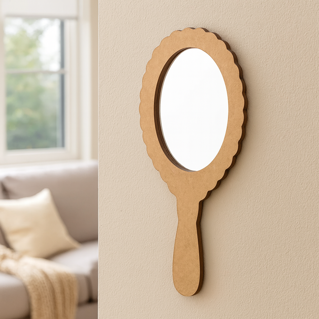 DIY MDF Hand Mirror Cutout for Craft & Decor