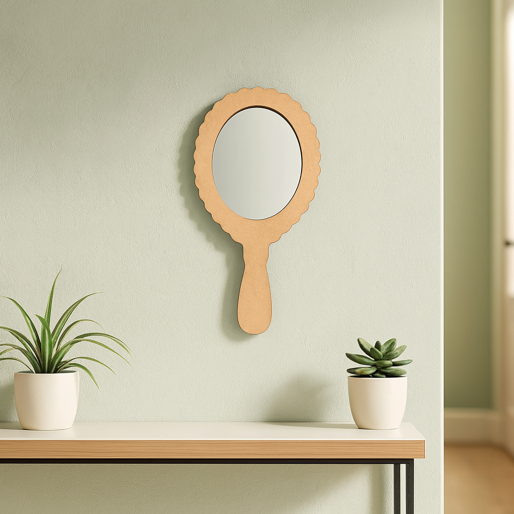 DIY MDF Hand Mirror Cutout for Craft & Decor