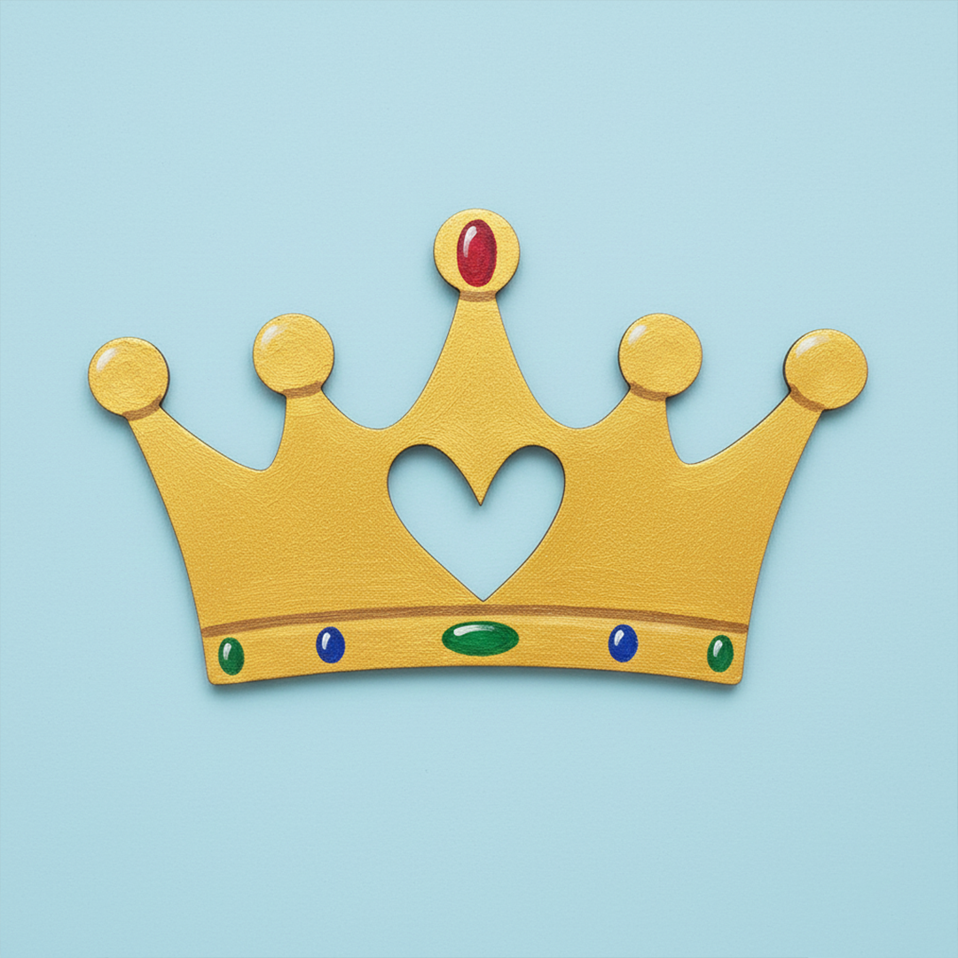 DIY MDF Crown Heart Cutout for Craft & Decor