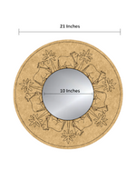 DIY round MDF mirror with engraved cow and flower frame, blank with size