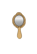 Plain MDF handheld mirror frame for DIY craft and painting