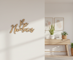 Unpainted MDF Be Human quote DIY cutout for wall decor and craft projects, mounted on wall