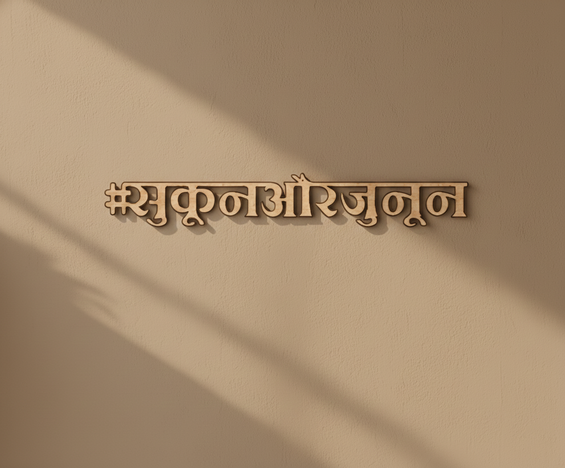 Unpainted MDF  Hindi quote laser cut DIY wall decor craft cutout , mounted on wall