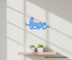 Painted MDF love paw quote laser cut DIY wall decor craft cutout, mounted on wall