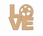 Unpainted MDF Love football quote laser cut DIY wall decor craft cutout