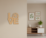 Unpainted MDF Love football quote laser cut DIY wall decor craft cutout,mounted on wall
