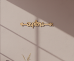 Unpainted MDF Explore quote arrow laser cut DIY wall decor craft cutout, mounted on wall