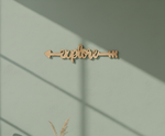 Unpainted MDF Explore quote arrow laser cut DIY wall decor craft cutout, mounted on wall