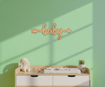 Unpainted MDF Baby quote arrow laser cut DIY wall decor craft cutout, mounted on wall