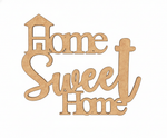 MDF Home Sweet Home Quote Wall Decor DIY Cutout Art Kit for painting and craft