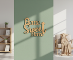 MDF Home Sweet Home Quote Wall Decor DIY Cutout Art Kit for painting and craftz, mounted on wall