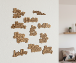 MDF Mini Quote Words Set Wall Decor DIY Craft Cutouts for painting and decoration, mounted on wall