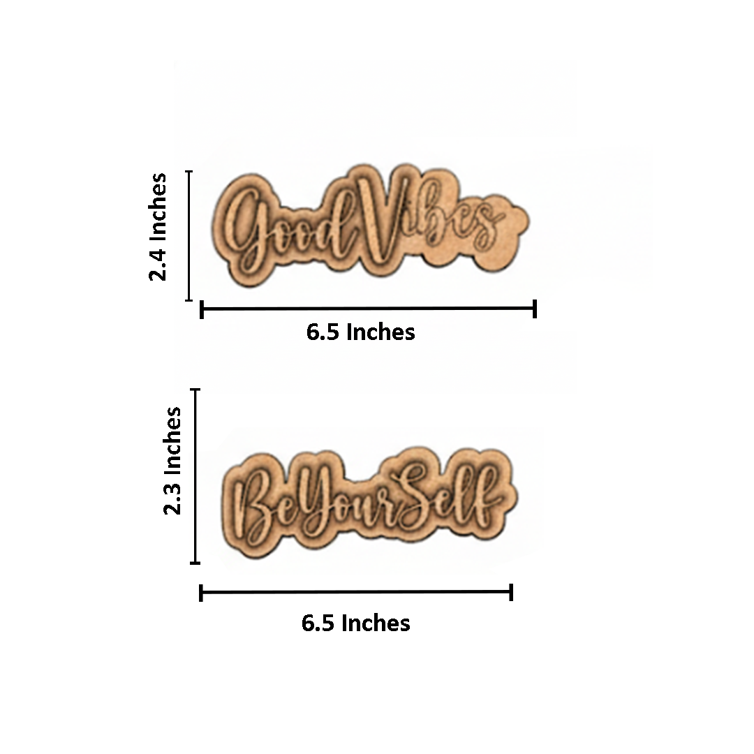 MDF Mini Quote Words Set Wall Decor DIY Craft Cutouts for painting and decoration with size