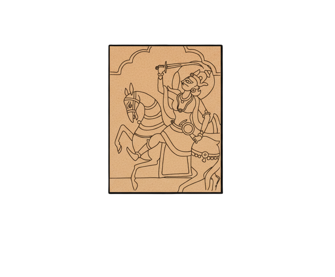 Traditional Painting MDF DIY Art Base with Royal Warrior Horse Artwork