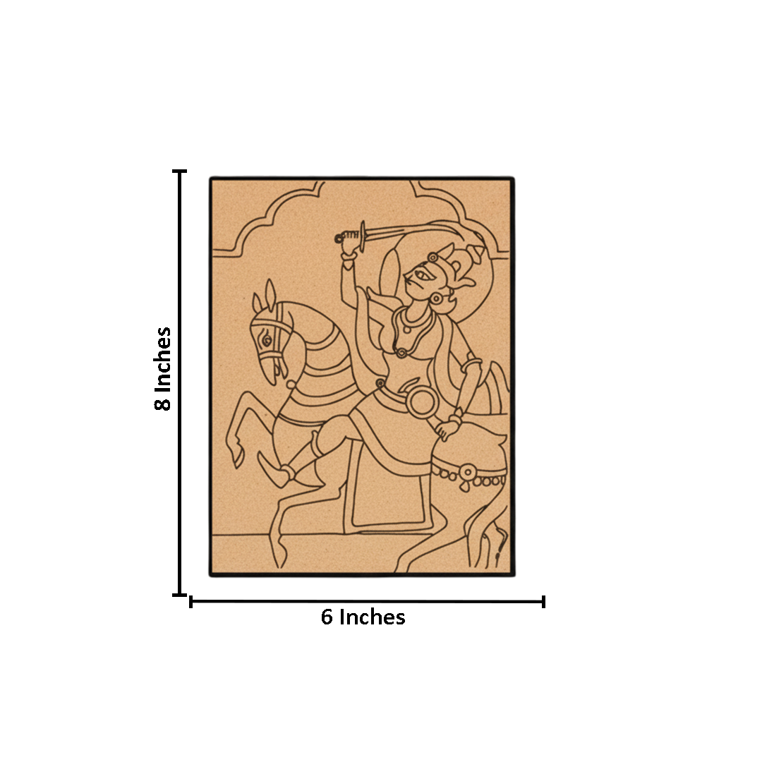 Traditional Painting MDF DIY Art Base with Royal Warrior Horse Artwork with size 