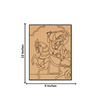 Traditional Painting MDF DIY Art Base with Royal Warrior Horse Artwork with size 