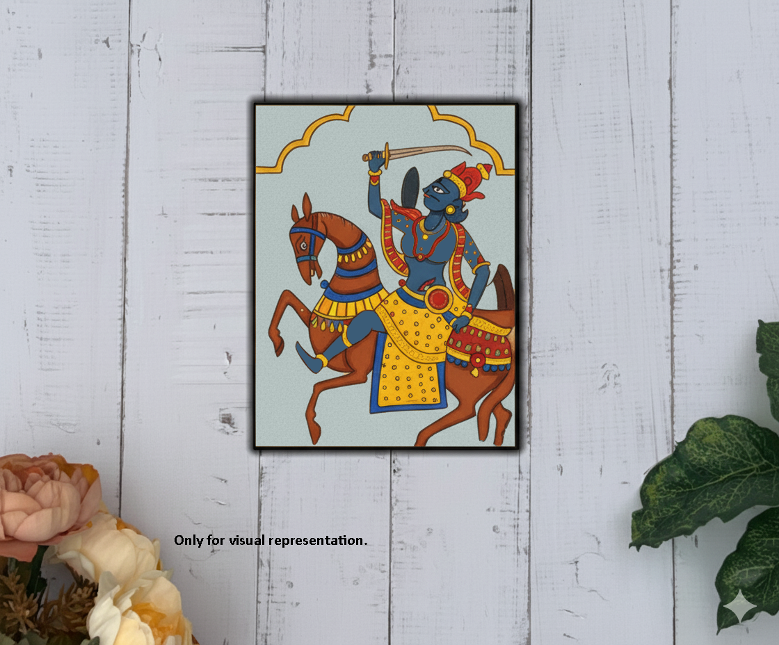 Traditional Painting MDF DIY Art Base with Royal Warrior Horse Artwork coloured 