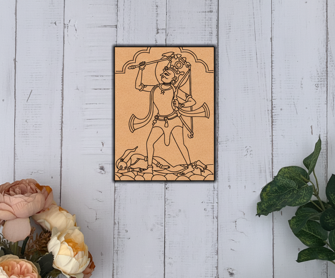 Traditional Painting MDF DIY Art Base with Warrior Artwork Design