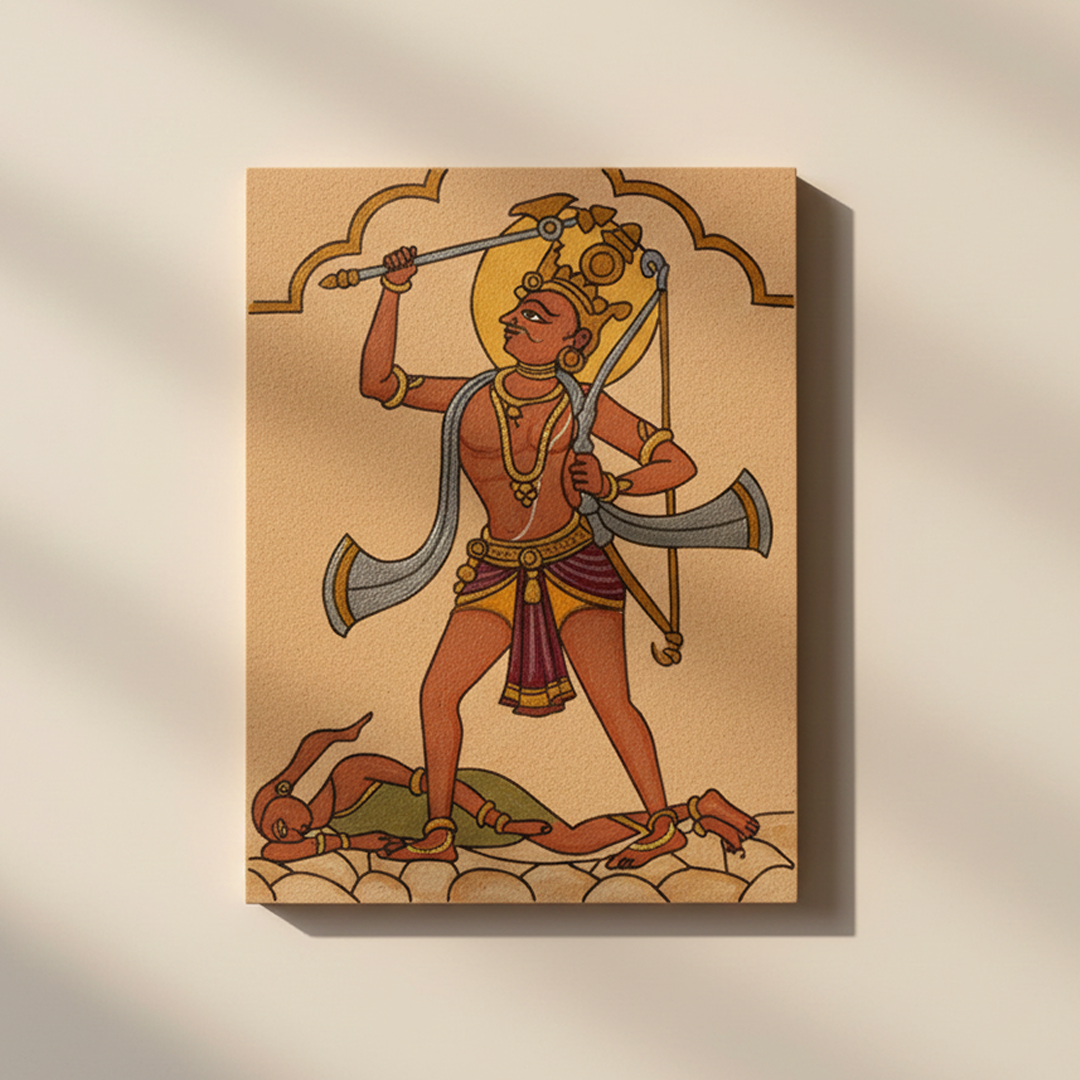Traditional Painting MDF DIY Art Base with Warrior Artwork Design coloured