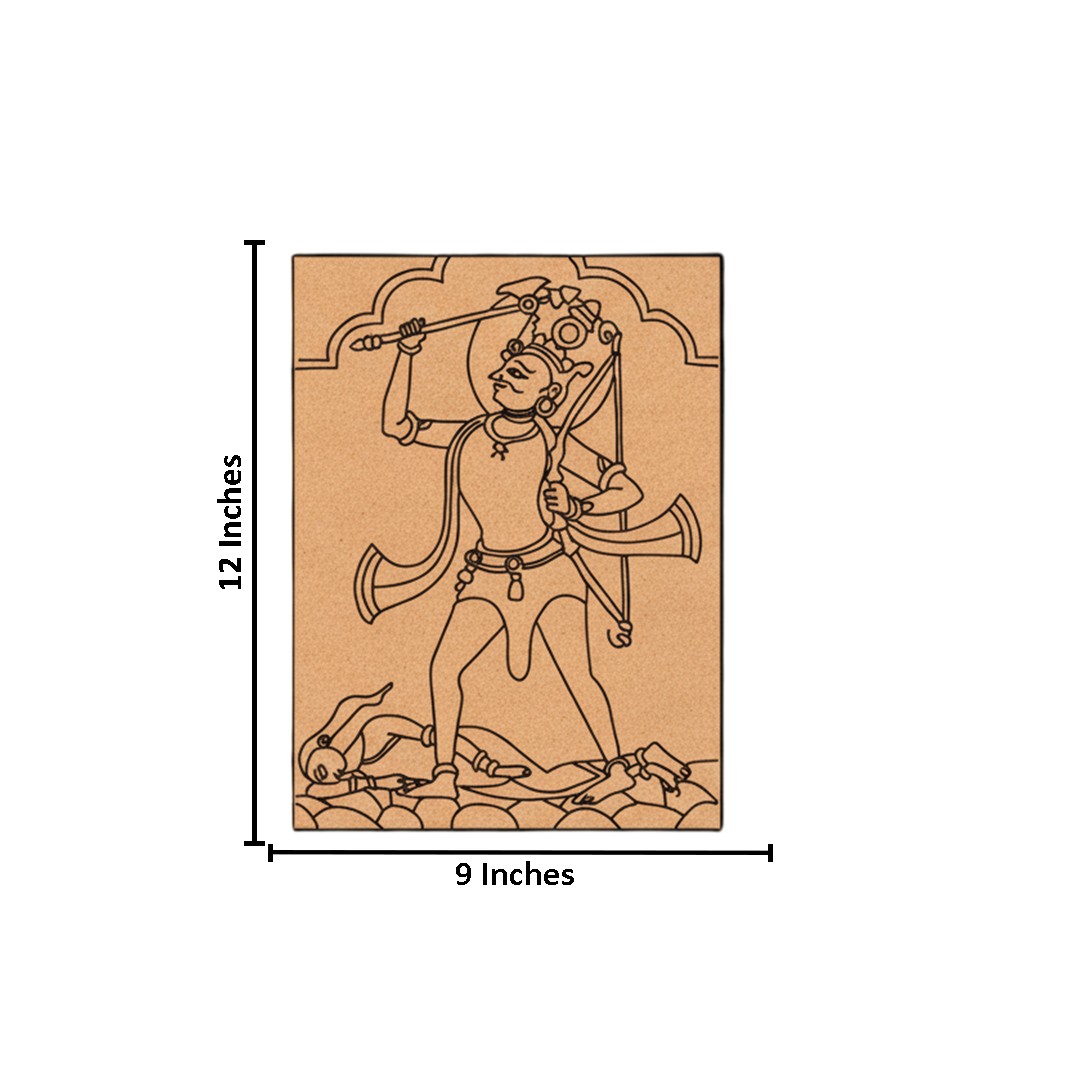 Traditional Painting MDF DIY Art Base with Warrior Artwork Design with size 